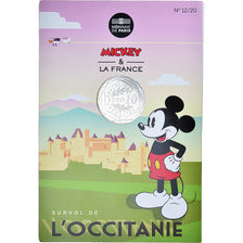 França, Monnaie de Paris, 10 Euro, Mickey & la France (survol de l'Occitanie)