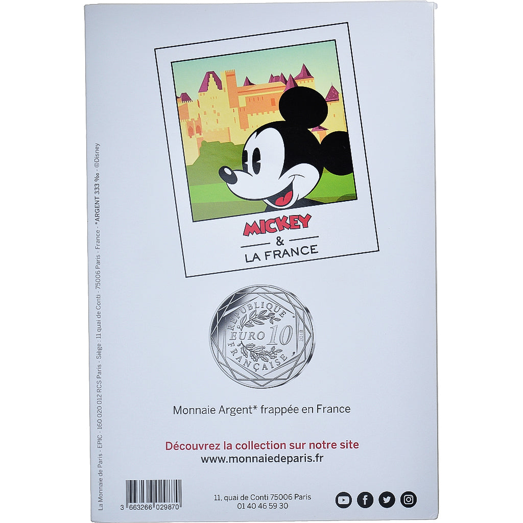 França, Monnaie de Paris, 10 Euro, Mickey & la France (survol de l'Occitanie)