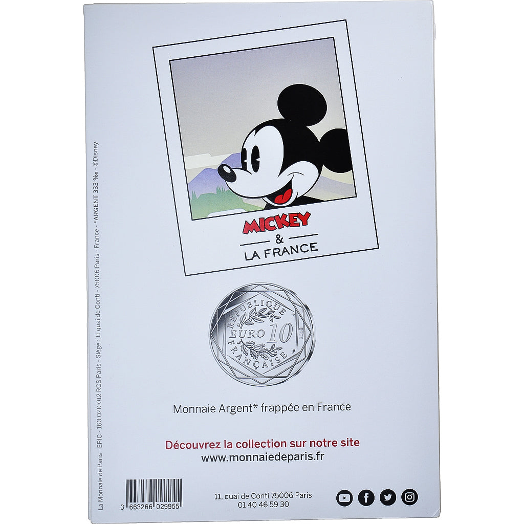 França, 10 Euro, 2018, Monnaie de Paris, Mickey À fond la caisse.n°20/20.