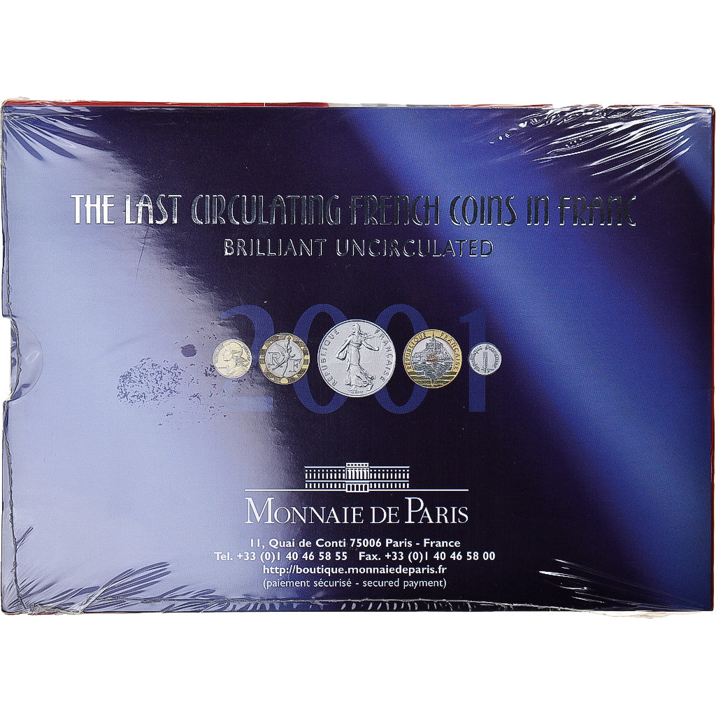 Moneta, Francia, Coffret 1 c. à 20 frs., 2001, Monnaie de Paris, BU, FDC, N.C.