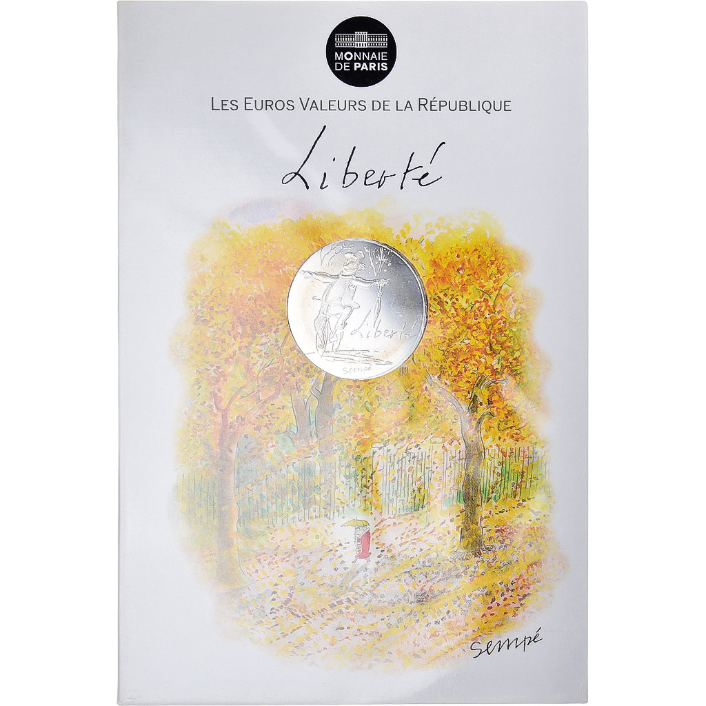 France, Monnaie de Paris, 10 Euro, Liberté Automne Sempé, 2014, Paris, FDC
