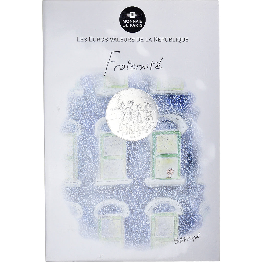 France, 10 Euro, Fraternité Hiver Sempé, 2014, MS(64), Silver, Gadoury:EU719