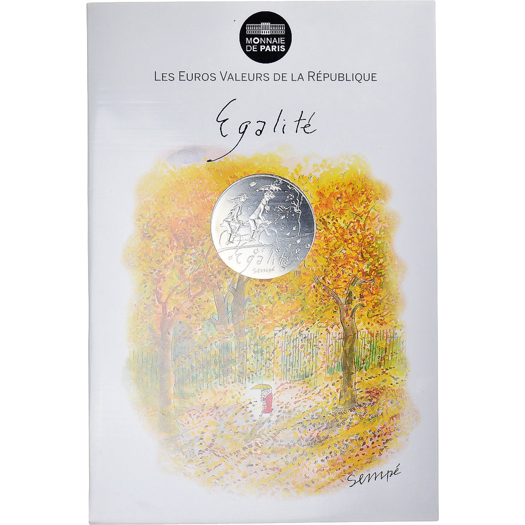France, Monnaie de Paris, 10 Euro, Egalité Automne Sempé, 2014, Paris, FDC