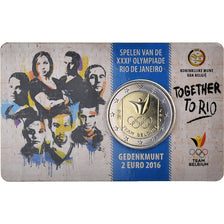 Belgium, 2 Euro, Summer Olympics Rio de Janeiro, 2016, Dutch Text, MS(65-70)