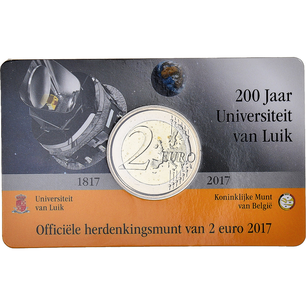 Belgien, 2 Euro, 200 years of the University of Liège, 2017, French Text, STGL