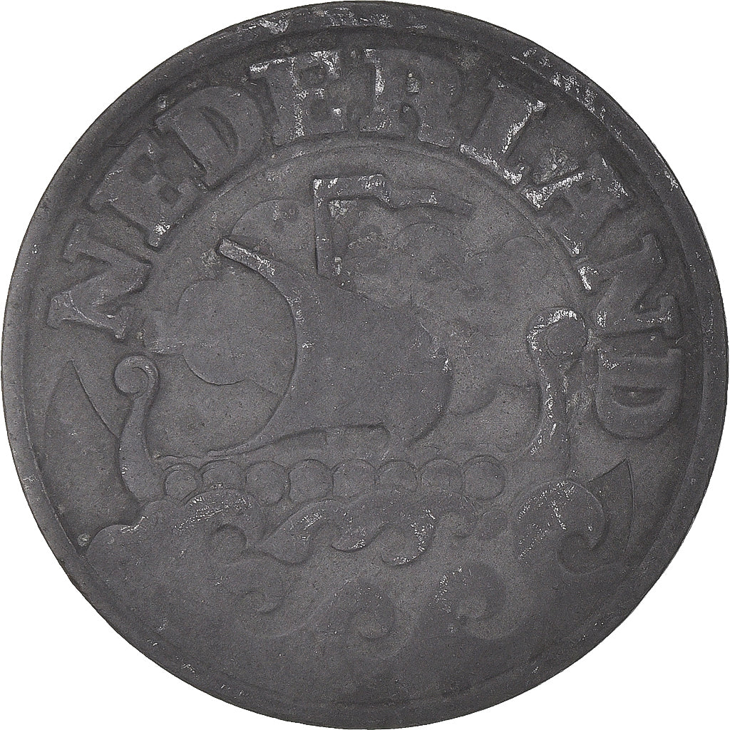 Moeda, Países Baixos, Wilhelmina I, 25 Cents, 1943, EF(40-45), Zinco, KM:174