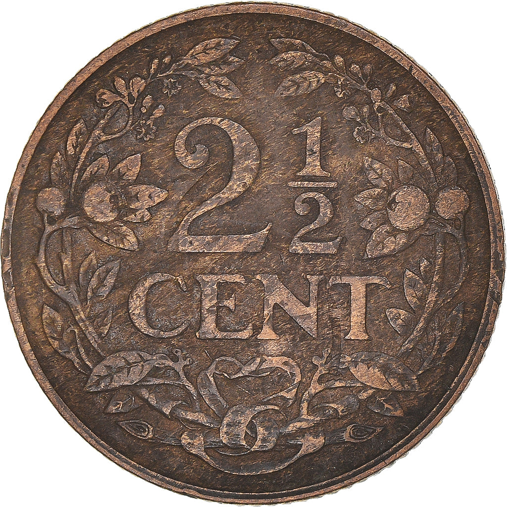 Moeda, Países Baixos, Wilhelmina I, 2-1/2 Cent, 1918, VF(30-35), Bronze, KM:150