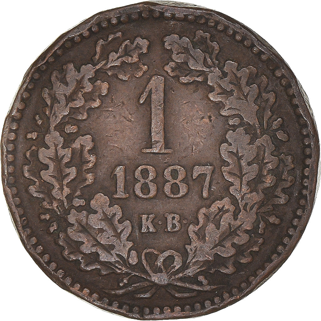 Coin, Hungary, Franz Joseph I, Krajczar, 1887, Kremnitz, EF(40-45), Copper
