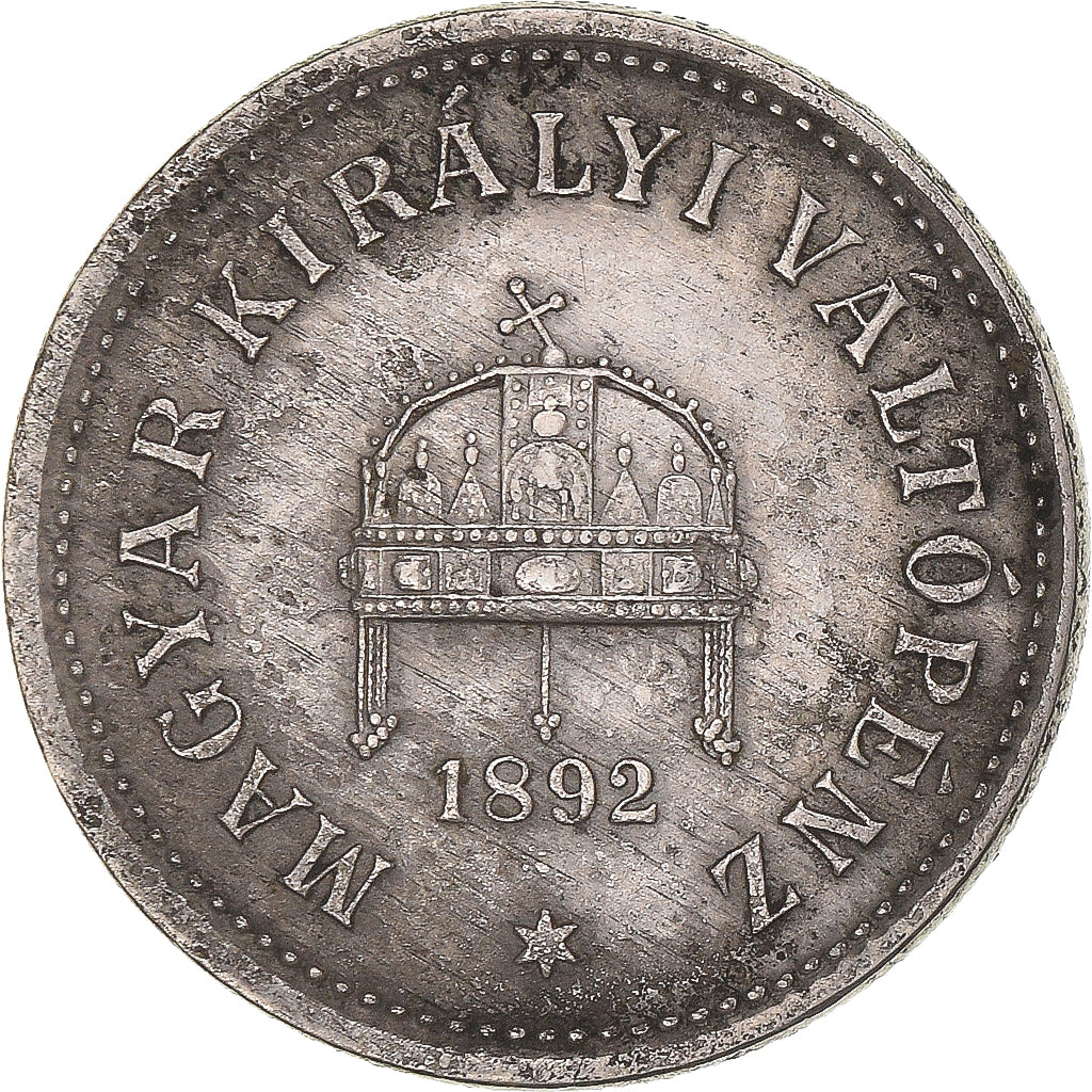 Coin, Hungary, Franz Joseph I, 10 Filler, 1892, Kormoczbanya, EF(40-45), Nickel