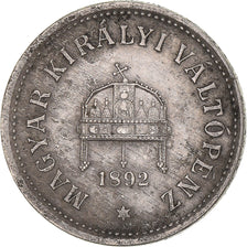 Coin, Hungary, Franz Joseph I, 10 Filler, 1892, Kormoczbanya, EF(40-45), Nickel