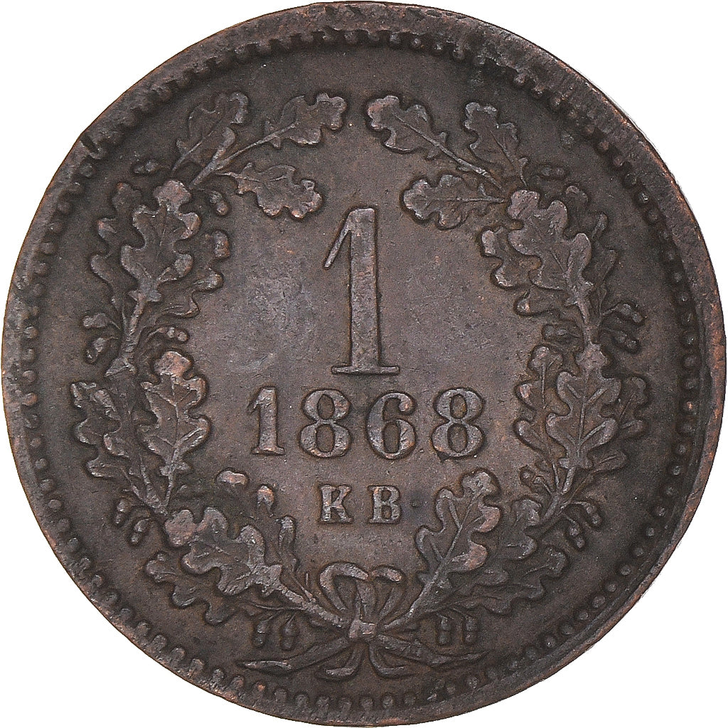Coin, Hungary, Franz Joseph I, Krajczar, 1868, Kremnitz, EF(40-45), Copper