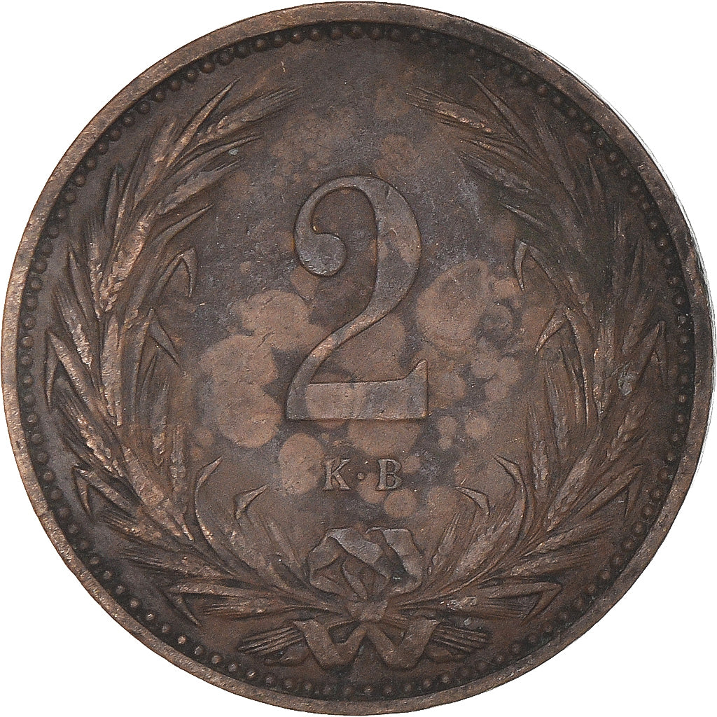Coin, Hungary, Franz Joseph I, 2 Filler, 1907, Kormoczbanya, VF(30-35), Bronze