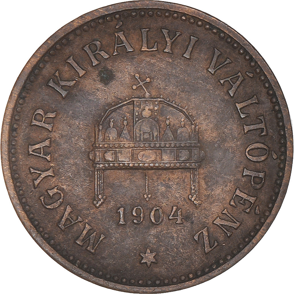 Coin, Hungary, Franz Joseph I, 2 Filler, 1904, Kormoczbanya, VF(30-35), Bronze