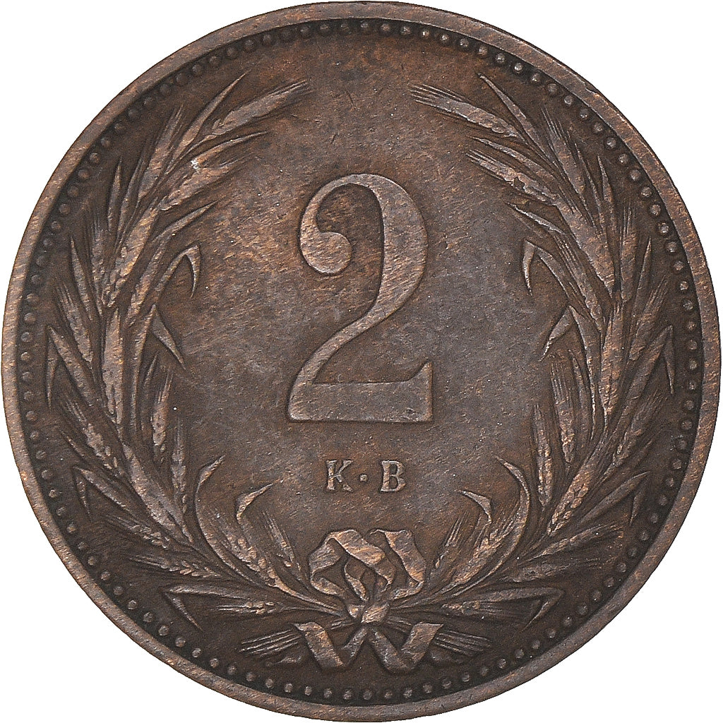 Coin, Hungary, Franz Joseph I, 2 Filler, 1904, Kormoczbanya, VF(30-35), Bronze