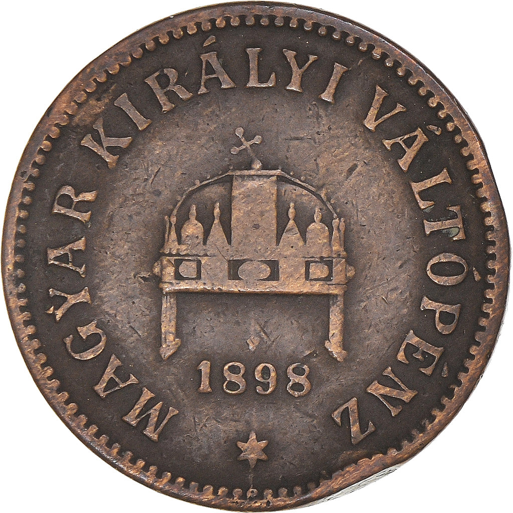 Monnaie, Hongrie, Franz Joseph I, 2 Filler, 1898, Kormoczbanya, TB+, Bronze