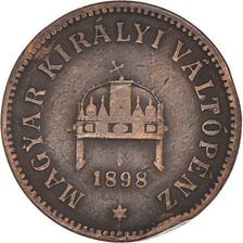 Monnaie, Hongrie, Franz Joseph I, 2 Filler, 1898, Kormoczbanya, TB+, Bronze