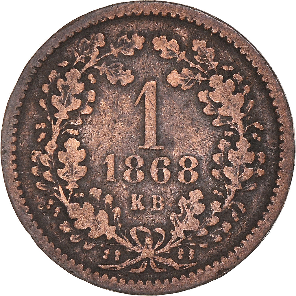 Coin, Hungary, Franz Joseph I, Krajczar, 1868, Kremnitz, EF(40-45), Copper