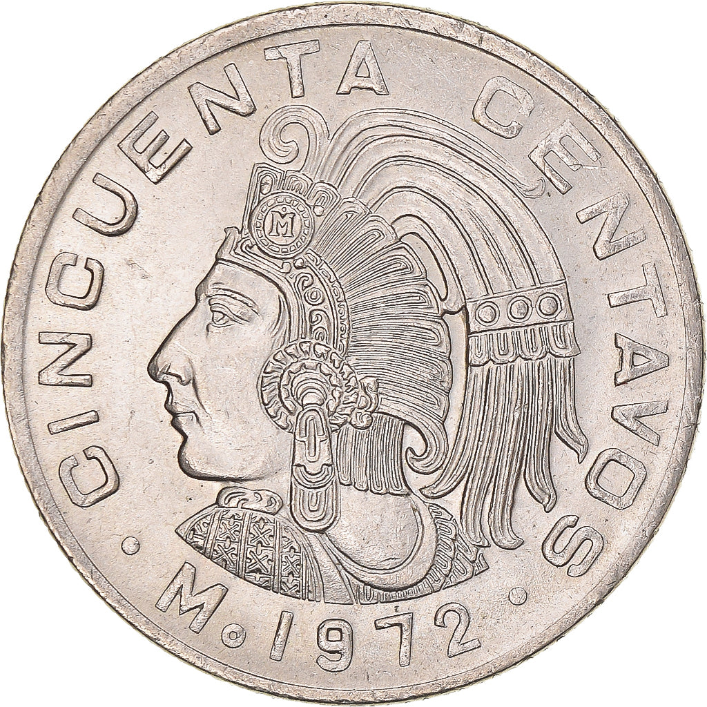 Coin, Mexico, 50 Centavos, 1972, Mexico City, AU(55-58), Copper-nickel, KM:452