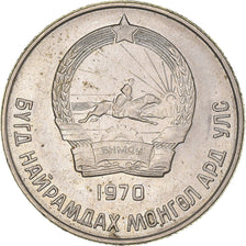 Moeda, Mongólia, 20 Mongo, 1970, EF(40-45), Cobre-níquel, KM:32