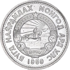 Moneda, Mongolia, 20 Mongo, 1959, MBC+, Aluminio, KM:26