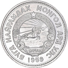 Coin, Mongolia, 15 Mongo, 1959, AU(50-53), Aluminum, KM:25
