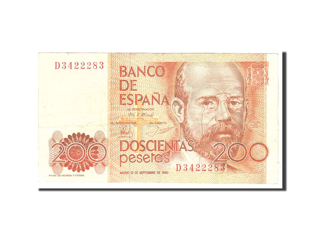 Banconote, Spagna, 200 Pesetas, 1980, KM:156, 1980-09-16, MB