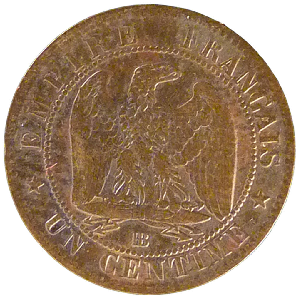FRANCE, Napoléon III, Centime, 1862, Strasbourg, KM #795.2, AU(50-53), Bronze, G