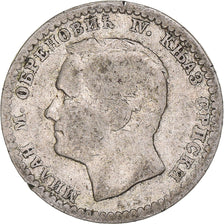 Moneda, Serbia, Milan I, 50 Para, 1875, MBC, Plata, KM:4