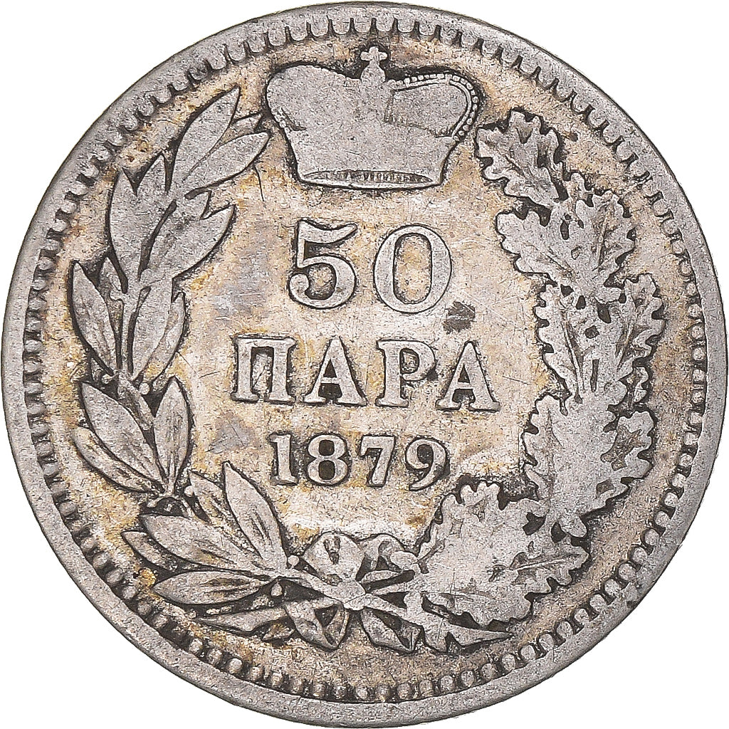 Coin, Serbia, 50 Para, 1879, Milan Obrenovich IV., VF(30-35), Silver, KM:9