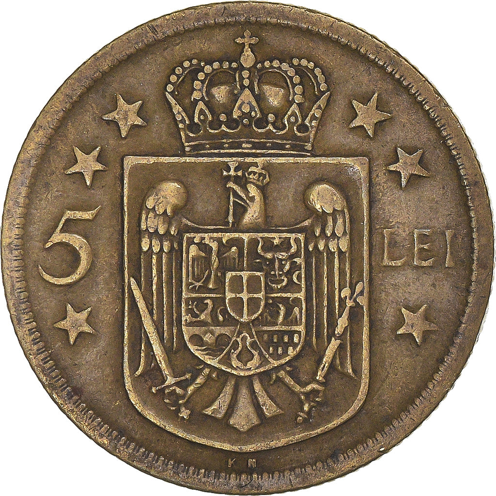 Moneta, Romania, Mihai I, 5 Lei, 1930, MB+, Nichel-ottone, KM:48