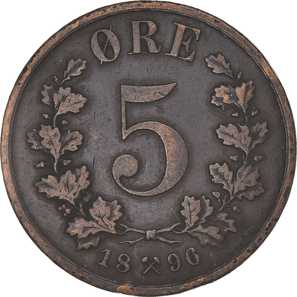 Monnaie, Norvège, 5 Öre, 1896, TB+, Bronze, KM:349