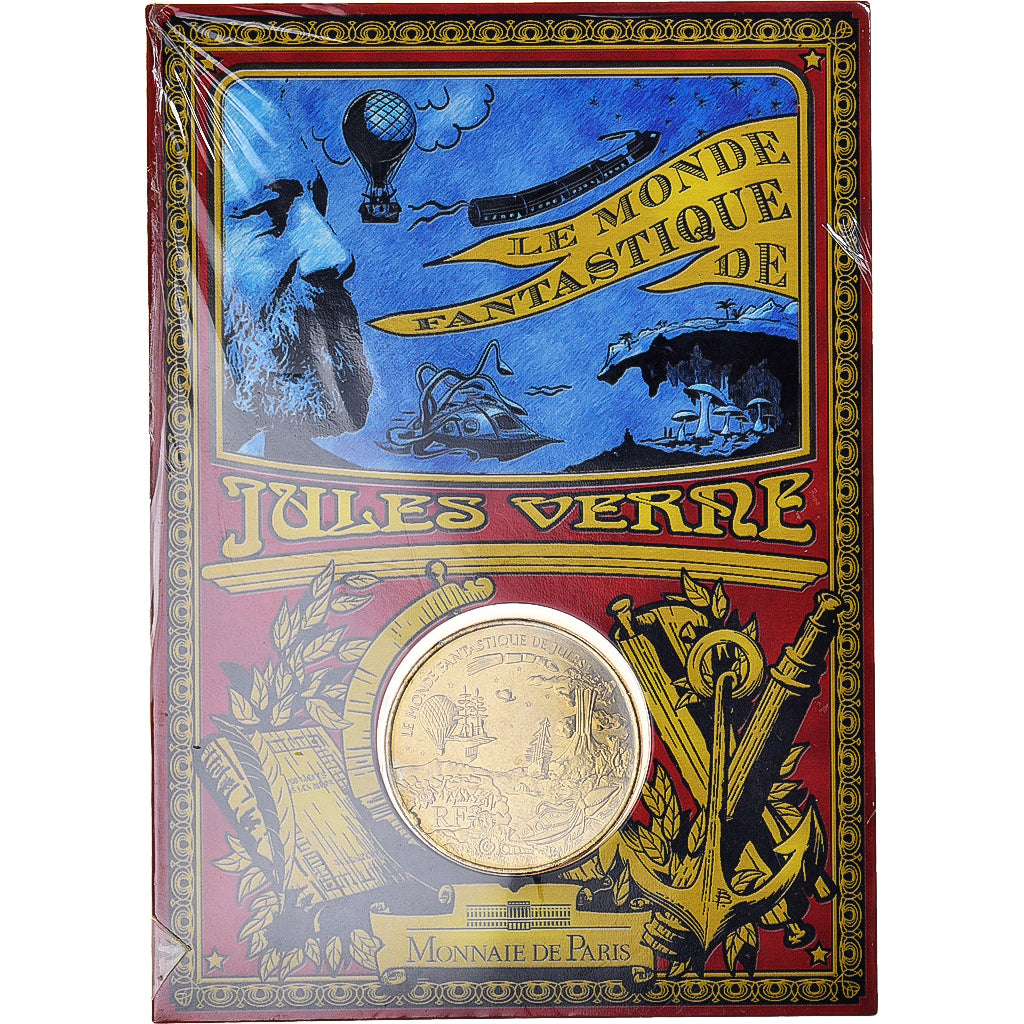 França, 1/4 Euro, 2005, Monnaie de Paris, Jules Verne Ballonfahrt.FDC