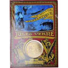 França, 1/4 Euro, 2005, Monnaie de Paris, Jules Verne Ballonfahrt.FDC