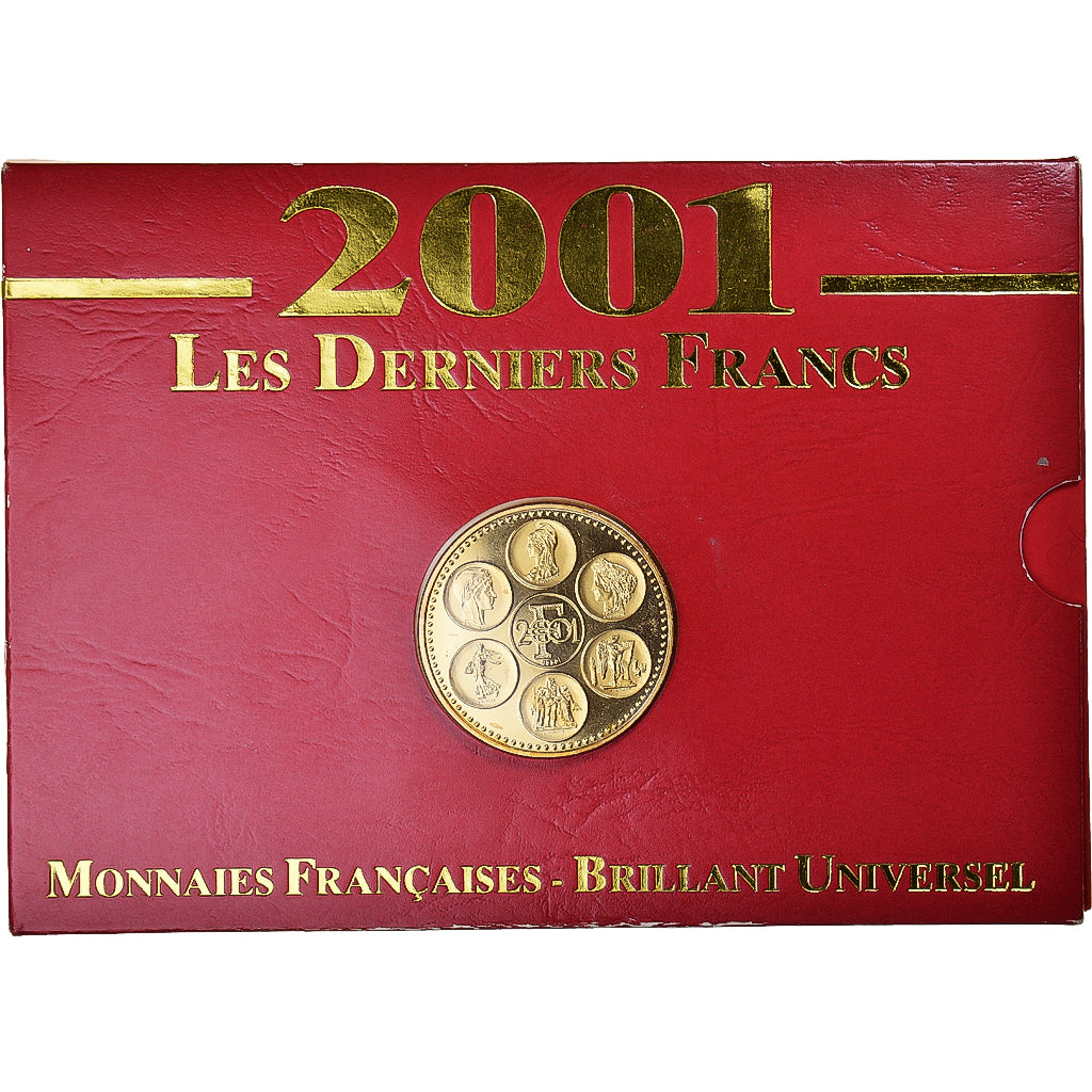 Coin, France, Set Francs BU, 2001, 10 Monnaies ,orné de la Médaille 