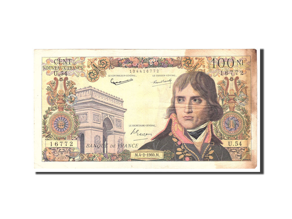 France, 100 Nouveaux Francs, 1960, KM:144a, 1960-02-04, VF(20-25), Fayette:59.5