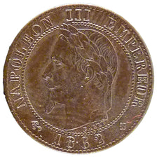 FRANCE, Napoléon III, 1 Centime, 1862, Strasbourg, AU(50-53), Bronze, Gadoury #.