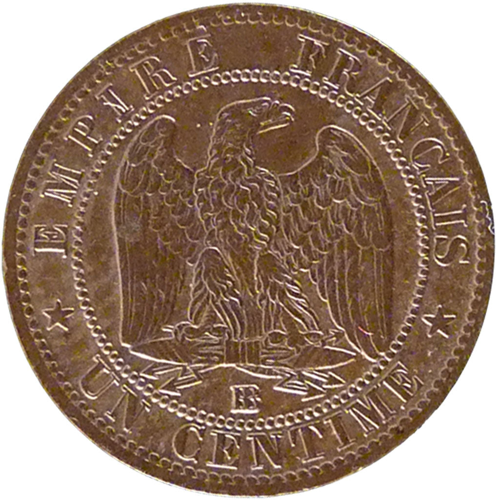 FRANCE, Napoléon III, 1 Centime, 1862, Strasbourg, AU(50-53), Bronze, Gadoury #.