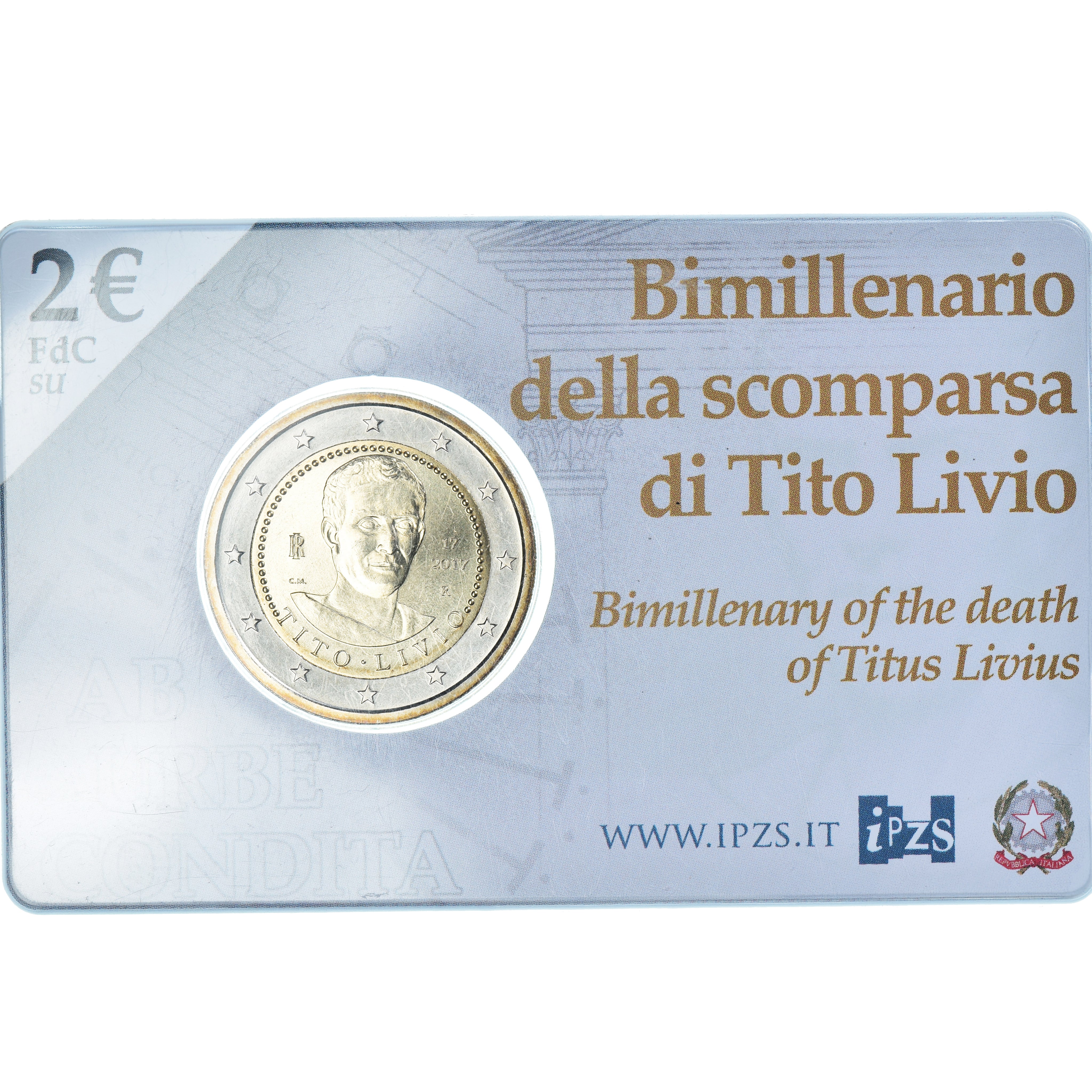 Italy, 2 Euro, 2017, Rome, TITO LIVIO.BU, MS(65-70), Bi-Metallic