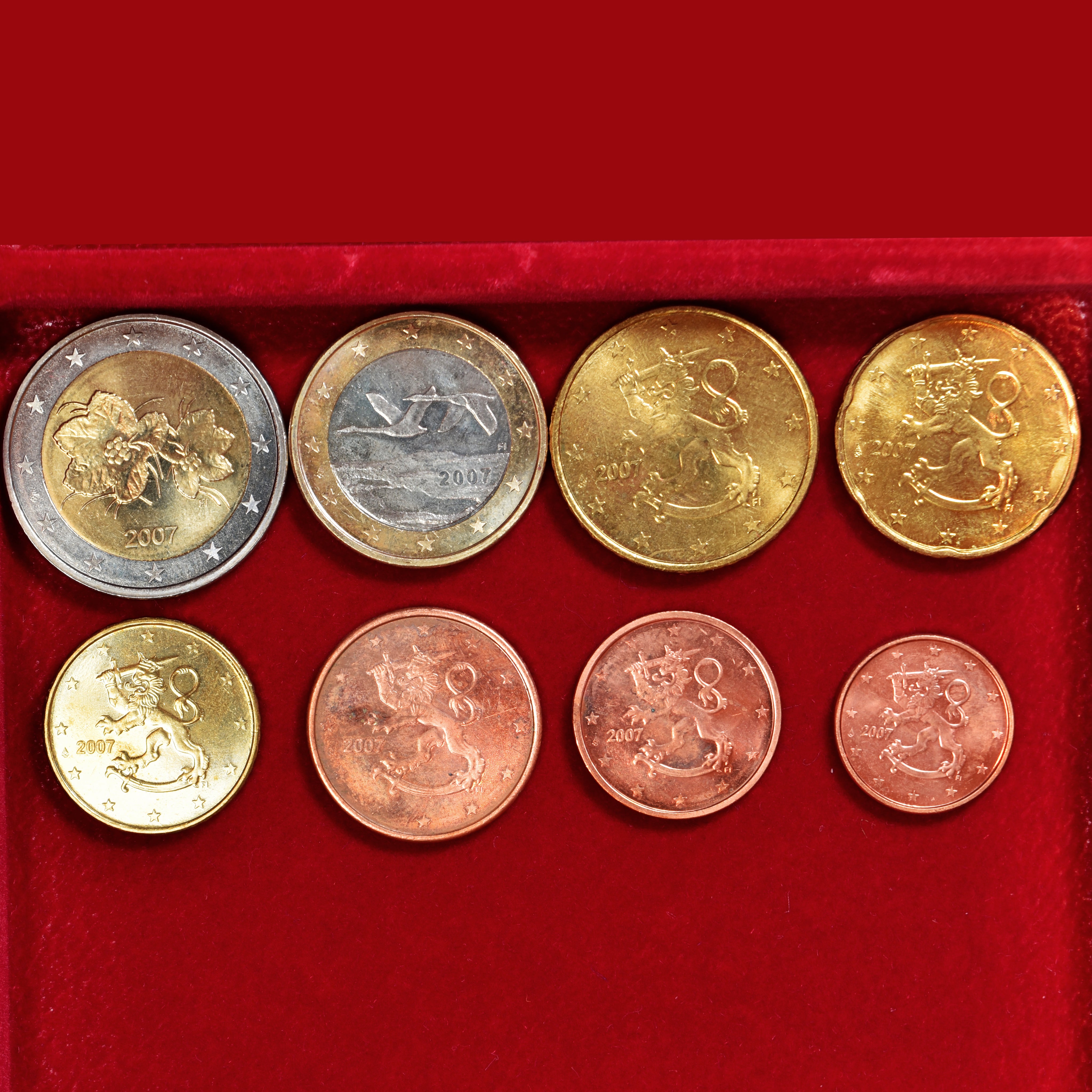 Finland, Euro-Set, 2007, Série de 8 pièces Euro., MS(63)