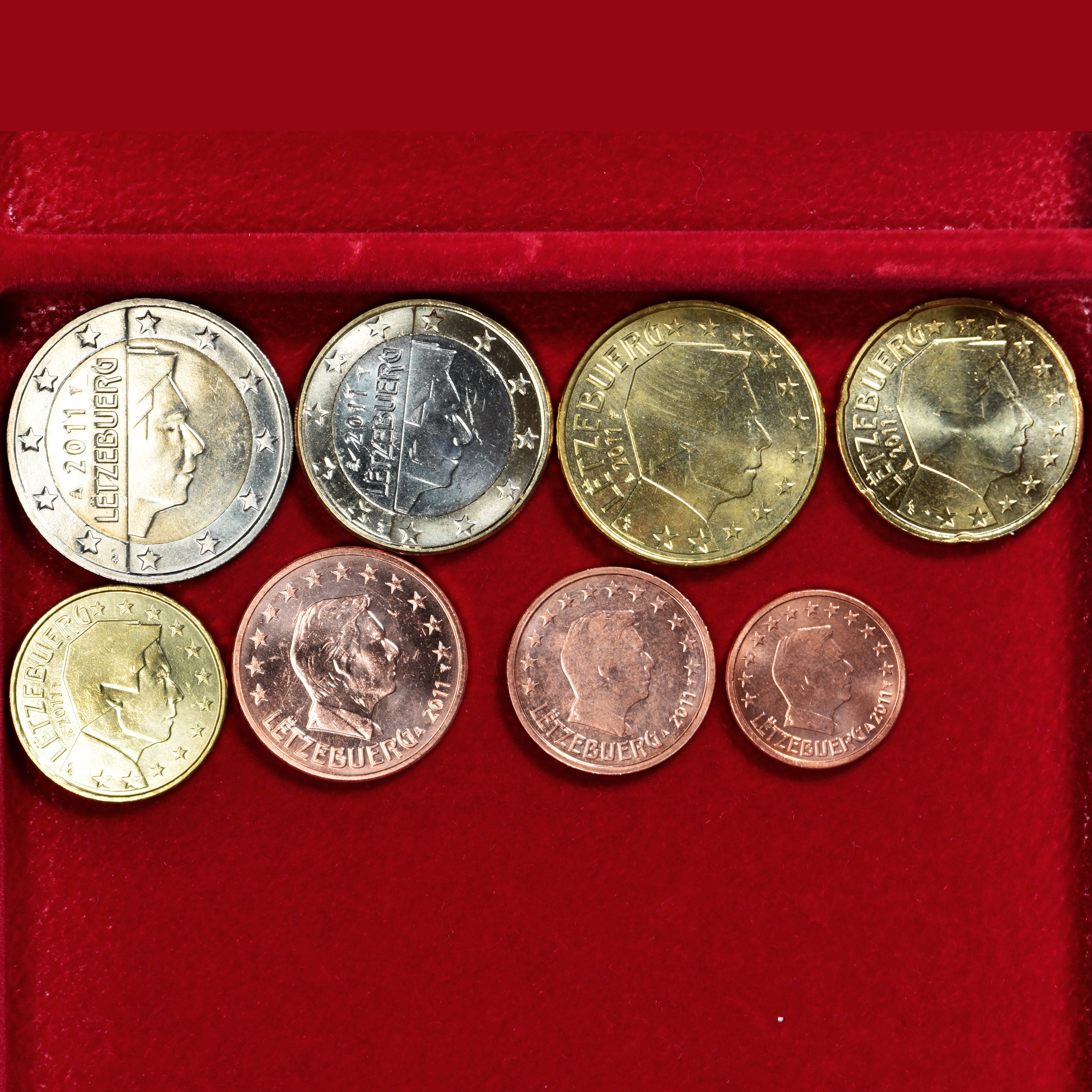Lussemburgo, Euro-Set, 2011, Série de 8 pièces Euro., SPL, N.C.
