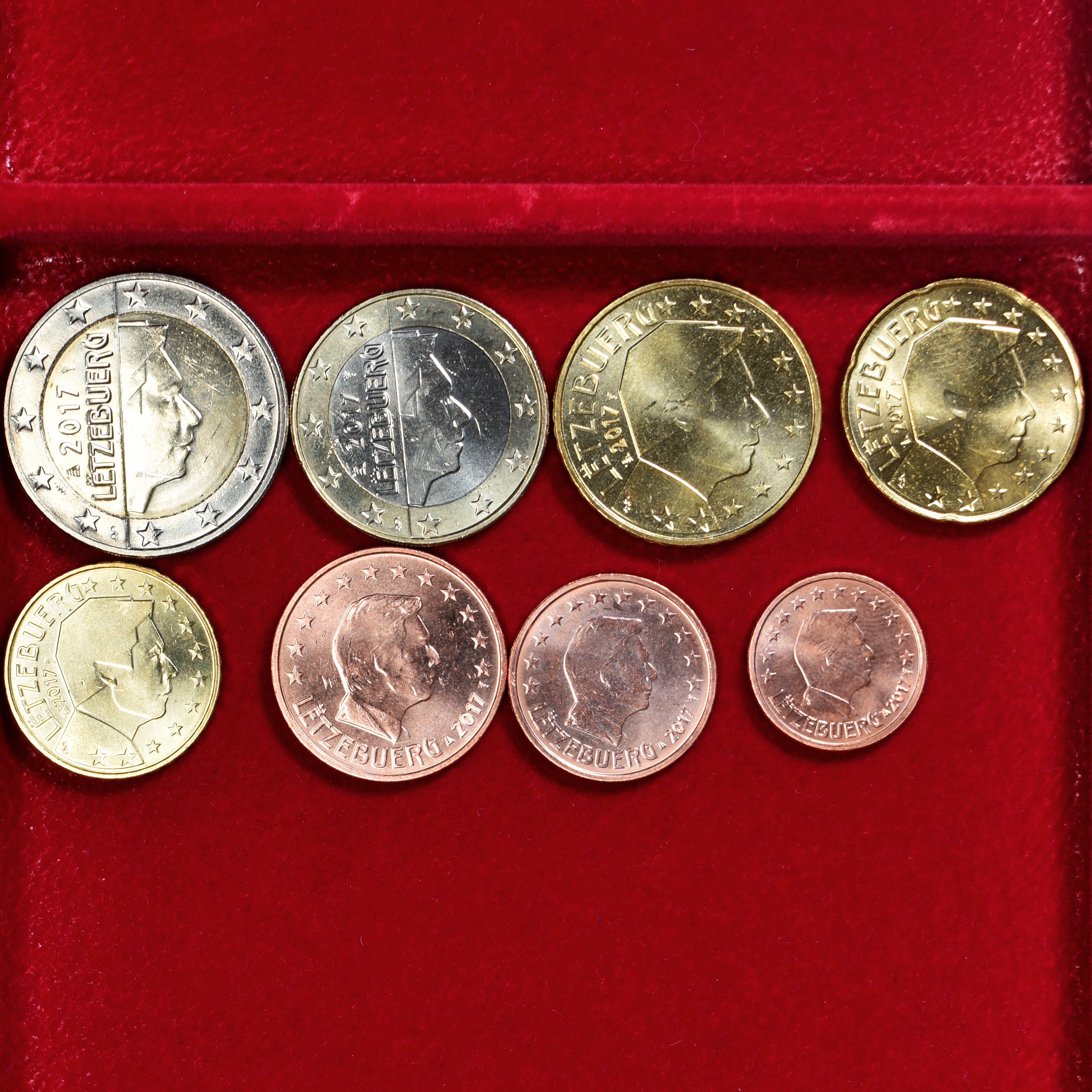 Luxemburg, Euro-Set, 2017, Série de 8 pièces Euro., UNZ