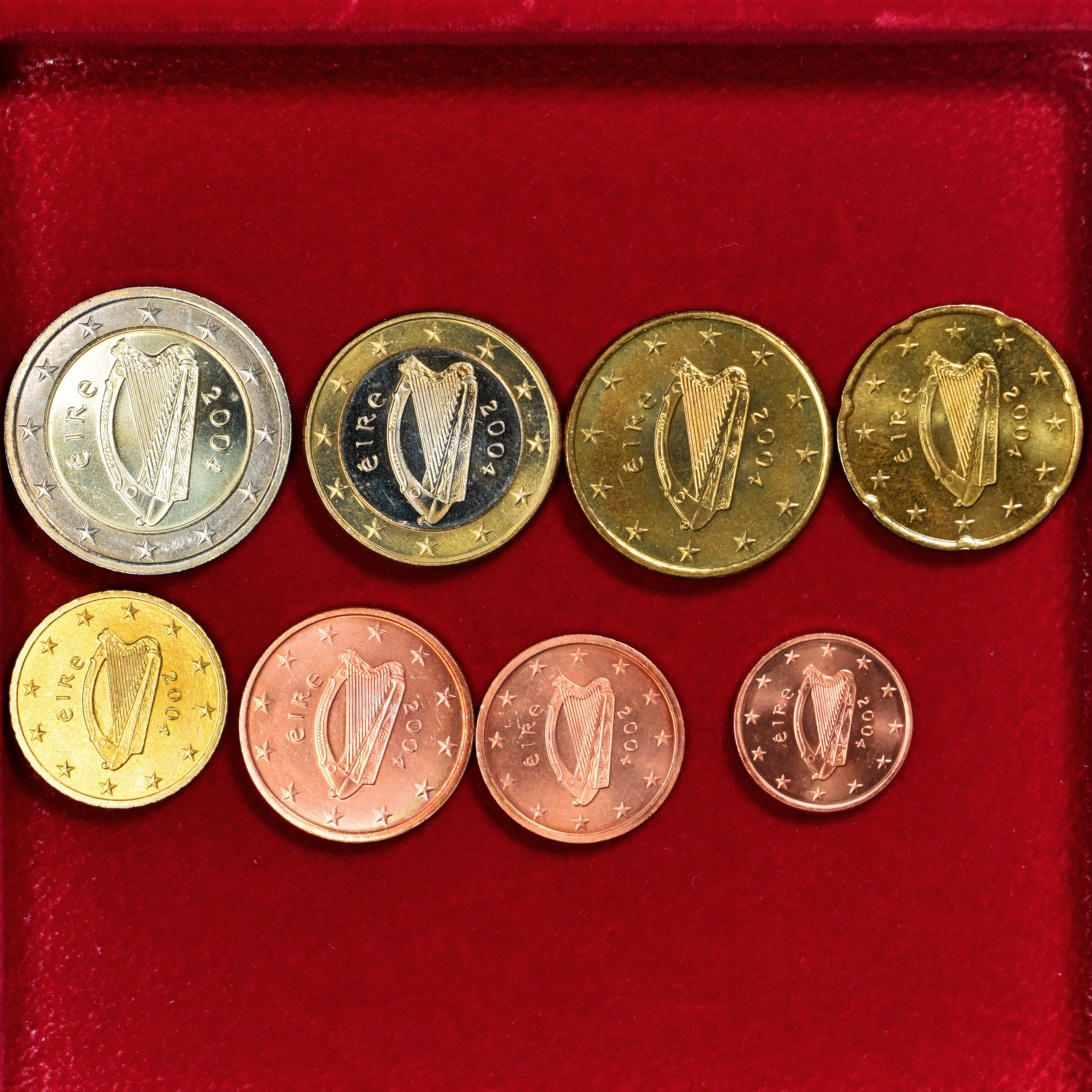 REPUBLIEK IERLAND, Euro-Set, 2004, Série de 8 pièces Euro., UNC-, n.v.t.