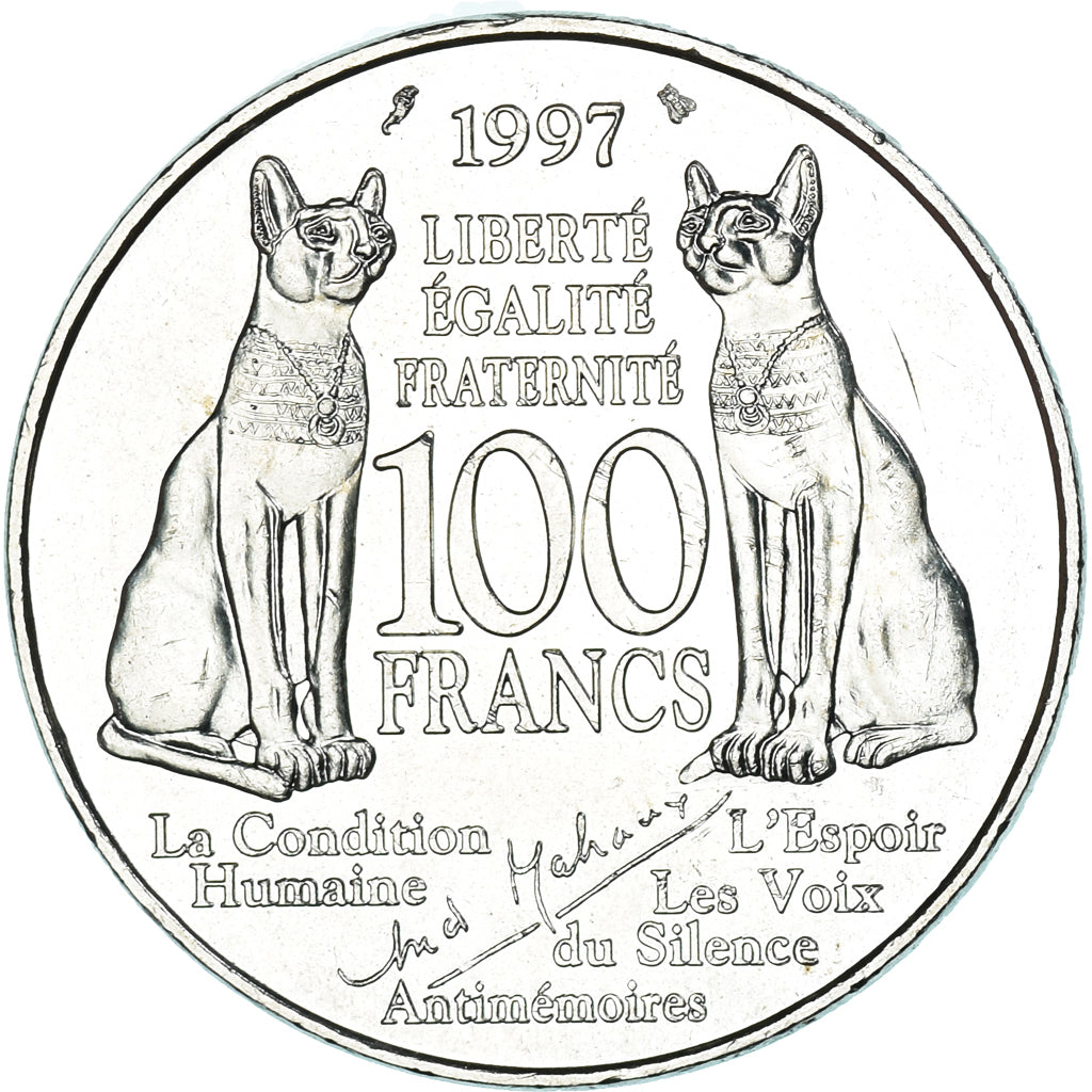 Coin, France, 100 Francs, 1997, ANDRÉ MALRAUX, EF(40-45), Silver, Gadoury:954