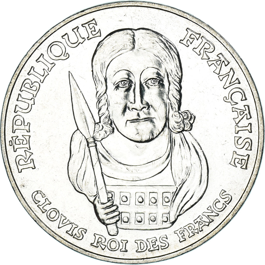 Coin, France, Clovis, 100 Francs, 1996, MS(60-62), Silver, KM:1180, Gadoury:953