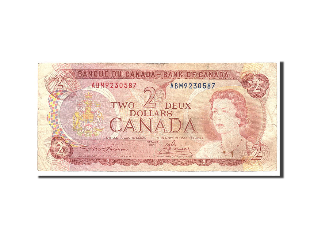 Canada, 2 Dollars, 1974, KM:86a, Undated, VF(20-25)