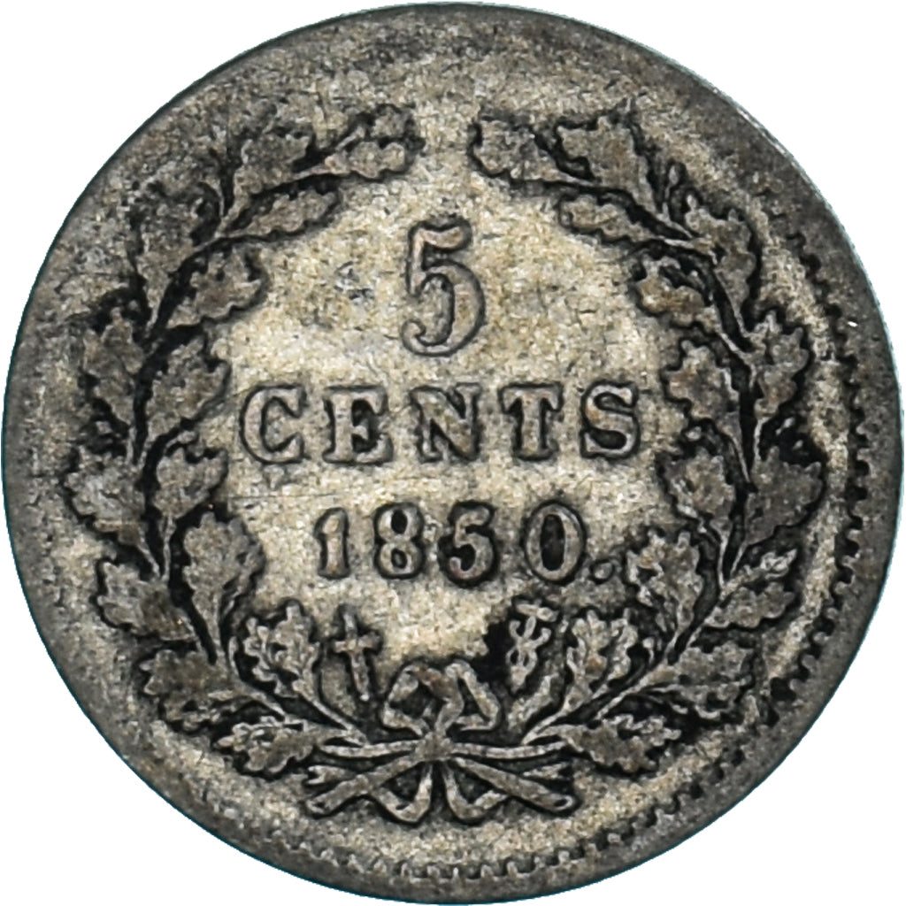 Monnaie, Pays-Bas, William III, 5 Cents, 1850, TB, Argent, KM:91