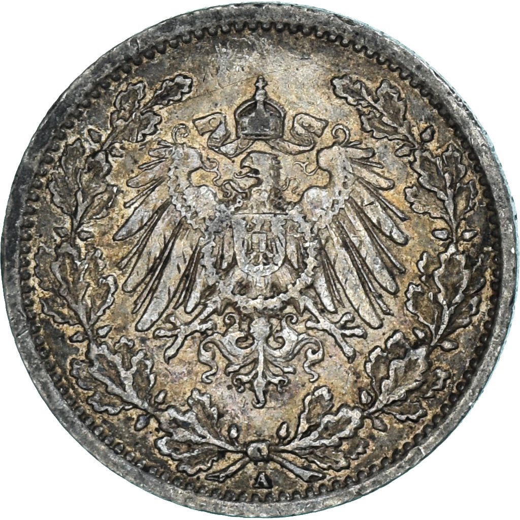 Monnaie, Empire allemand, 1/2 Mark, 1914, Berlin, TTB+, Argent, KM:17