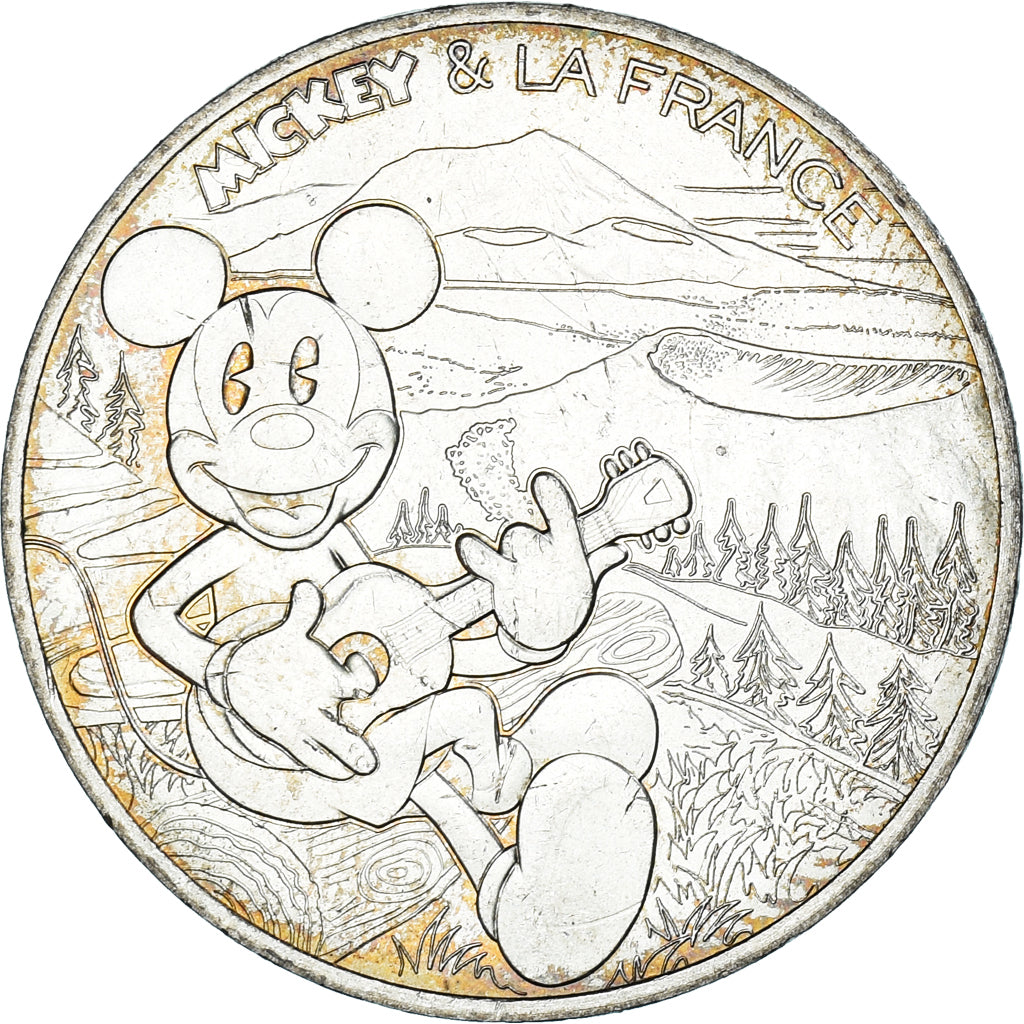 França, 10 Euro, 2018, Mickey en Auvergne-Ode aux Volcans., AU(50-53), Prata