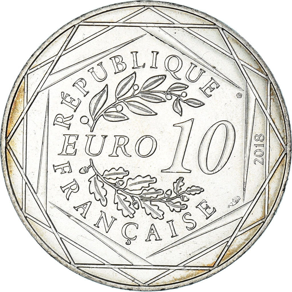 França, 10 Euro, 2018, Mickey en Auvergne-Ode aux Volcans., AU(50-53), Prata