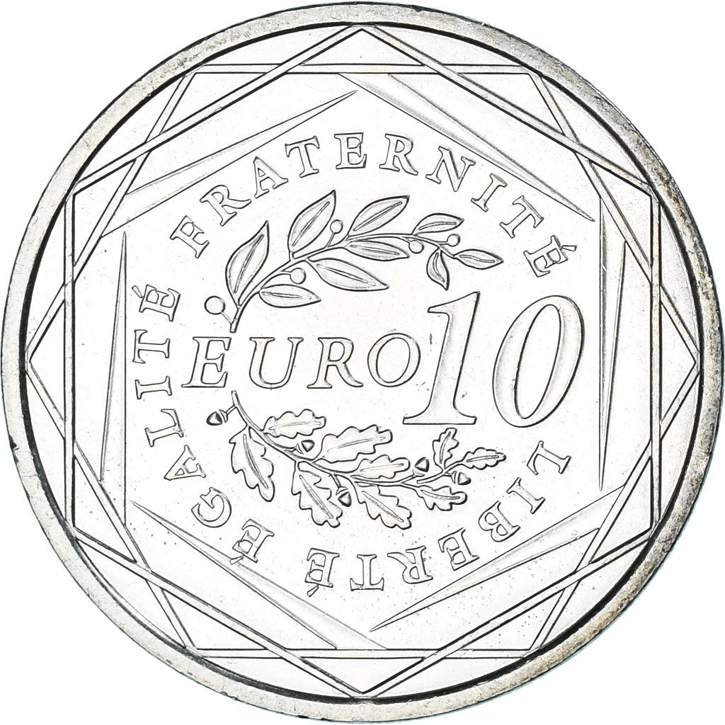 France, 10 Euro, 2009, Semeuse, MS(63), Silver